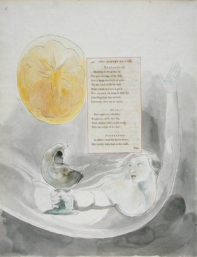 De afdaling van Odin, ontwerp 82 uit The Poems of Thomas Gray door William Blake